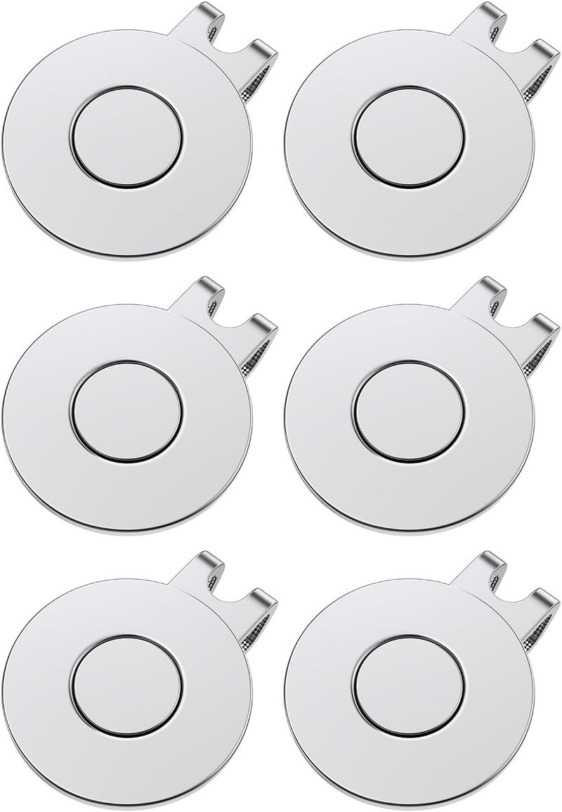 GreenHaven Golf Hat Clips Magnetic Golf Ball Marker Holders for Golf Hats Caps Pants Gloves Bags Visors Belts Nickel-Plated Alloy Clips for Metal Golf Ball Markers (Ball Marker Not Included) - Image 1